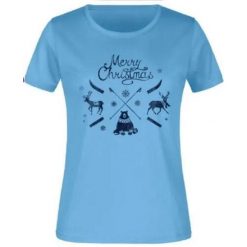 Damska koszulka Jm Christmas Blue 2xl. Niebieskie sukienki damskie 55PROTEC, m, bez wzorów, z bawełny, sportowe, bez kołnierzyka, bez ramiączek, sportowe. Za 137.99 zł.
