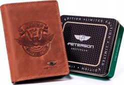 Peterson Portfel Męski Bez Zapięcia Z Naturalnej Skóry Nubukowej. Portfele męskie Peterson, bez wzorów, z nubiku. Za 146.84 zł.