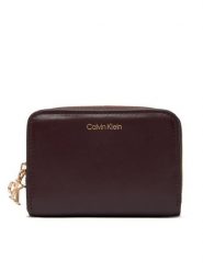 Calvin Klein Mały Portfel Damski Ck Medium Flap Zip Around LV04F1075G Brązowy. Brązowe portfele damskie Calvin Klein, ze skóry. Za 299.99 zł.