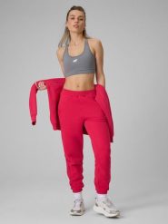 4F Spodnie dresowe joggery damskie - czerwone S. Czerwone spodnie dresowe damskie 4F, bez wzorów, z bawełny. Za 149.99 zł.