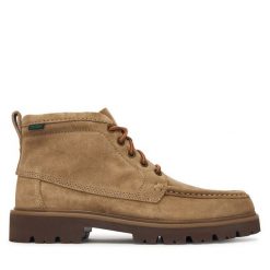 Trzewiki Clarks. Brązowe botki męskie Clarks, bez wzorów, bez obcasa, bez zapięcia. Za 569.99 zł.
