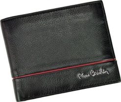Pierre Cardin Skórzany portfel męski z kolorowym przeszyciem, z miejscem na dokumenty. Portfele męskie Pierre Cardin, bez wzorów. Za 119.00 zł.