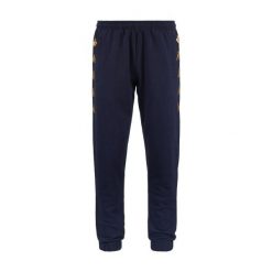 Spodnie dresowe Kappa Gaudo. Niebieskie spodnie sportowe męskie Kappa, bez wzorów, z dresówki, do biegania. Za 244.00 zł.