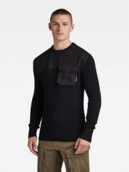 G-Star Raw Sweter Army D23525-D496-6484 Czarny Regular Fit. Czarne swetry męskie G-Star Raw, l, bez wzorów, z bawełny, retro, bez kołnierzyka, bez ramiączek. Za 429.99 zł.