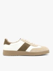 Kremowo-brązowe sportowe półbuty. Brązowe buty sportowe męskie Ryłko, bez wzorów, ze skóry, bez zapięcia. Za 479.99 zł.