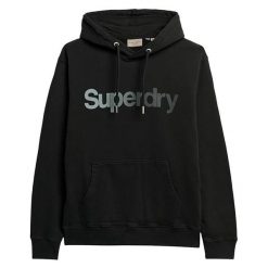 Bluza damska z kapturem Superdry Tonal Core. Czarne bluzy damskie Superdry, l, bez wzorów, casualowe, bez ramiączek, z kapturem. Za 326.65 zł.