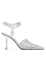 Naked Wolfe Klapki Chromed 00078 Srebrny. Szare klapki damskie Naked Wolfe, bez wzorów, ze skóry, bez obcasa, bez zapięcia. Za 1,049.00 zł.