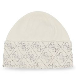 Czapka Guess. Białe czapki damskie Guess, na zimę, z aplikacjami. Za 192.99 zł.