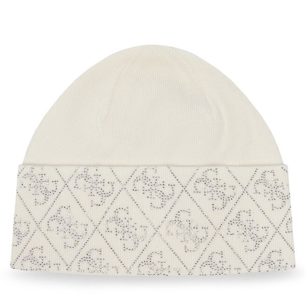 Czapka Guess. Białe czapki damskie Guess, na zimę, z aplikacjami. Za 214.99 zł.