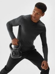 4F Longsleeve treningowy szybkoschnący męski - szary M. Szare koszulki sportowe męskie 4F, m, bez wzorów, z dzianiny, bez ramiączek, na fitness i siłownię. W wyprzedaży za 79.99 zł.