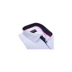 Biało-niebieska koszula męska w kratę Y05. Białe koszule męskie Modini Moda Męska, m, bez wzorów, z bawełny, casualowe, bez kołnierzyka, bez ramiączek. Za 125.10 zł.