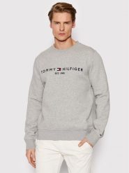 Tommy Hilfiger Bluza Logo MW0MW11596 Szary Regular Fit. Szare bluzy męskie Tommy Hilfiger, m, bez wzorów, z bawełny, bez ramiączek, bez kaptura. Za 519.99 zł.