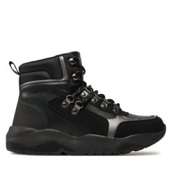 Trzewiki Lee Cooper. Czarne botki damskie Lee Cooper, bez wzorów, bez obcasa, na płaskiej podeszwie, bez zapięcia. Za 169.99 zł.