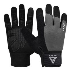 Rękawiczki treningowe RDX W1F Full Finger. Szare rękawiczki męskie RDX SPORTS, bez wzorów, z bawełny. Za 79.99 zł.