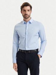 Calvin Klein Koszula LV040BM108 Niebieski Regular Fit. Niebieskie koszule męskie Calvin Klein, m, bez wzorów, z bawełny, bez kołnierzyka, bez ramiączek. Za 369.99 zł.