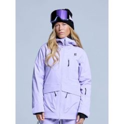 Kurtka narciarska - Damska - Hardshell - Freeride 3L - Liliowa. Fioletowe kurtki sportowe damskie POEDERBAAS, na zimę, l, bez wzorów, z hardshellu, bez ramiączek, bez kaptura, narciarskie. Za 1,566.52 zł.