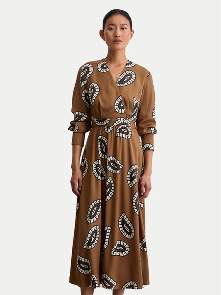 Marc O'Polo Sukienka codzienna 508 1208 21495 Brązowy Flared Fit. Brązowe sukienki damskie Marc O'Polo, na co dzień, bez wzorów, z wiskozy, bez kołnierzyka, bez ramiączek, proste. Za 769.99 zł.