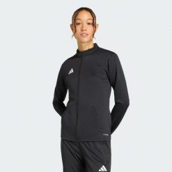 Bluza dresowa Entrada26. Białe bluzy damskie Adidas, bez wzorów, z dresówki, sportowe, bez ramiączek, bez kaptura. Za 179.00 zł.