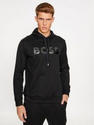 Boss Bluza Scoody Mirror 50501222 Czarny Relaxed Fit. Czarne bluzy męskie Boss, m, bez wzorów, z bawełny, bez ramiączek, bez kaptura. W wyprzedaży za 429.99 zł.