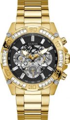 Zegarek Guess Zegarek męski Guess GW0390G2 CYRKONIE złoty. Żółte zegarki męskie Guess, z aplikacjami, złote. Za 958.00 zł.