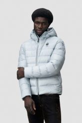 BLAUER Błękitna kurtka męska Acton Short Jackets. Niebieskie kurtki męskie Blauer USA, l, bez wzorów, z poliamidu, bez kaptura. W wyprzedaży za 809.99 zł.