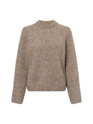 Nümph sweter z dzianiny z zawartością alpaki - Nuzindi Kobiety beżowy|brązowy, XL. Brązowe swetry nierozpinane damskie Nümph, xl, bez wzorów, z dzianiny, bez kołnierzyka, bez ramiączek. Za 449.95 zł.