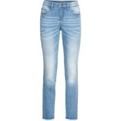 Dżinsy z ćwiekami bonprix niebieski "bleached”. Jeansy damskie marki bonprix. Za 59.99 zł.