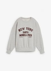 Bluza oversize. Czerwone bluzy damskie bonprix, bez wzorów, z bawełny, bez ramiączek, bez kaptura. Za 94.99 zł.