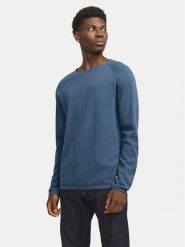 Jack & Jones Sweter Hill 12157321 Niebieski Regular Fit. Niebieskie swetry męskie Jack & Jones, l, bez wzorów, z bawełny, bez kołnierzyka, bez ramiączek. Za 139.99 zł.