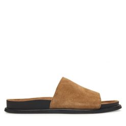 Klapki Vagabond Shoemakers. Brązowe klapki damskie Vagabond Shoemakers, bez wzorów, bez obcasa, bez zapięcia. Za 409.99 zł.