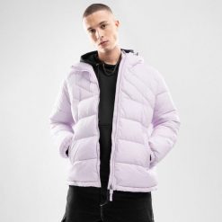 Kurtka puchowa lifestyle meska Siroko Pop. Fioletowe kurtki męskie SIROKO, m, bez wzorów, z materiału, bez kaptura. Za 254.00 zł.