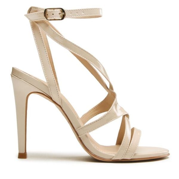 Sandały Eva Minge. Brązowe sandały damskie Eva Minge, bez wzorów, bez obcasa, na szpilce, bez zapięcia. Za 249.99 zł.