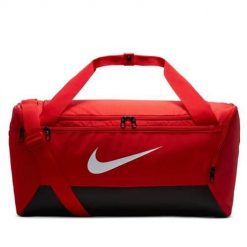 Torba sportowa unisex Nike Brasilia. Czerwone torby sportowe męskie Nike, bez wzorów, z materiału. Za 129.99 zł.