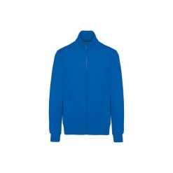 Kurtka ze szczotkowanego polaru Kariban. Niebieskie kurtki męskie KARIBAN, s, bez wzorów, z bawełny, bez kaptura. Za 258.00 zł.