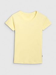 4F T-shirt regular z prążkowanej dzianiny damski - żółty XXL. Żółte t-shirty damskie 4F, xs, bez wzorów, z bawełny, klasyczne, bez kołnierzyka, bez ramiączek. Za 49.99 zł.