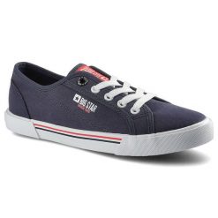 Granatowe Trampki Big Star Damskie Lekkie Półbuty. Niebieskie trampki i tenisówki damskie BIG STAR, bez wzorów, bez zapięcia. Za 89.99 zł.