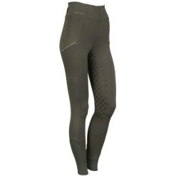 Damskie legginsy jeździeckie z pełną przyczepnością Harry's Horse Just Ride. Zielone legginsy damskie HARRYS HORSE, bez wzorów, z elastanu. Za 278.50 zł.