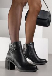 Czarne Basicowe Botki do Kostki VICES na Słupkowym Obcasie Naleasa. Czarne botki damskie Renee, bez wzorów, z dzianiny, eleganckie, bez obcasa, na obcasie, bez zapięcia. Za 94.99 zł.