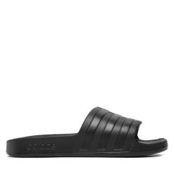 Klapki adidas. Czarne klapki damskie Adidas, bez wzorów, sportowe, bez obcasa, bez zapięcia. Za 79.99 zł.