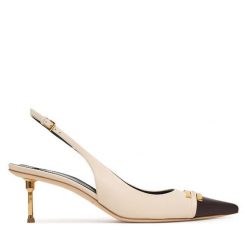 Czółenka Elisabetta Franchi. Białe czółenka damskie Elisabetta Franchi, bez wzorów, bez obcasa, bez zapięcia. Za 2,939.00 zł.