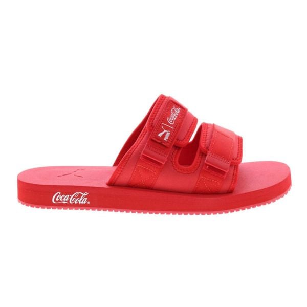 Klapki Puma Wilo COCA COLA. Czerwone klapki damskie Puma, bez wzorów, bez obcasa, bez zapięcia. Za 221.14 zł.
