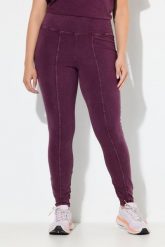 Damskie Legginsy styl vintage wąskie nogawki wysoki stan kieszeń. Czerwone legginsy damskie Ulla Popken, bez wzorów, z bawełny. Za 239.99 zł.