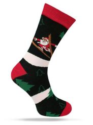 Świąteczne Skarpetki - Alties - Mikołaj na Nartach. Skarpety męskie Alties, bez wzorów, z bawełny. Za 19.90 zł.