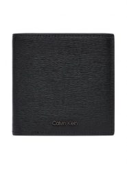 Calvin Klein Portfel Saffiano Ew Slim Trifold W Card LV04D1075G Czarny. Czarne portfele męskie Calvin Klein, bez wzorów, ze skóry. Za 309.99 zł.