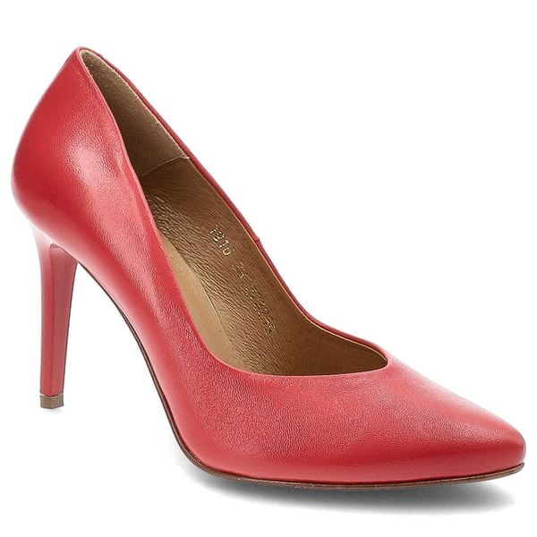 Czerwone Czółenka Clasicco Damskie Eleganckie Obuwie. Czerwone czółenka damskie Clasicco, bez wzorów, ze skóry, eleganckie, bez obcasa, na obcasie, bez zapięcia. Za 259.00 zł.