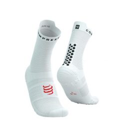 Skarpetki biegowe Compressport ProRacing Socks V4 Run High white/black. Białe skarpetki damskie Compressport, bez wzorów. Za 89.99 zł.