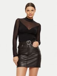 Morgan Bluzka 242-TIMARA Czarny Slim Fit. Czarne bluzki damskie Morgan, m, bez wzorów, z syntetyku, bez kołnierzyka, bez ramiączek. Za 159.99 zł.