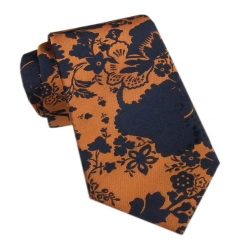 Elegancki Męski Krawat - Alties - Ciemny Karmel, Wzór Kwiatowy. Krawaty i muchy Alties, bez wzorów, z tkaniny, eleganckie. Za 49.00 zł.