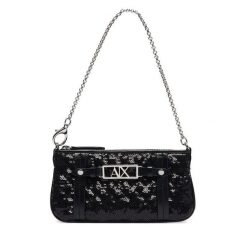 Torebka Armani Exchange. Czarne torebki do ręki damskie Armani Exchange, bez wzorów, bez dodatków. Za 479.99 zł.