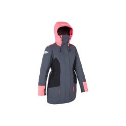 Parka żeglarska 500 damska. Niebieskie parki damskie TRIBORD, bez wzorów, z materiału, bez kaptura. Za 299.99 zł.